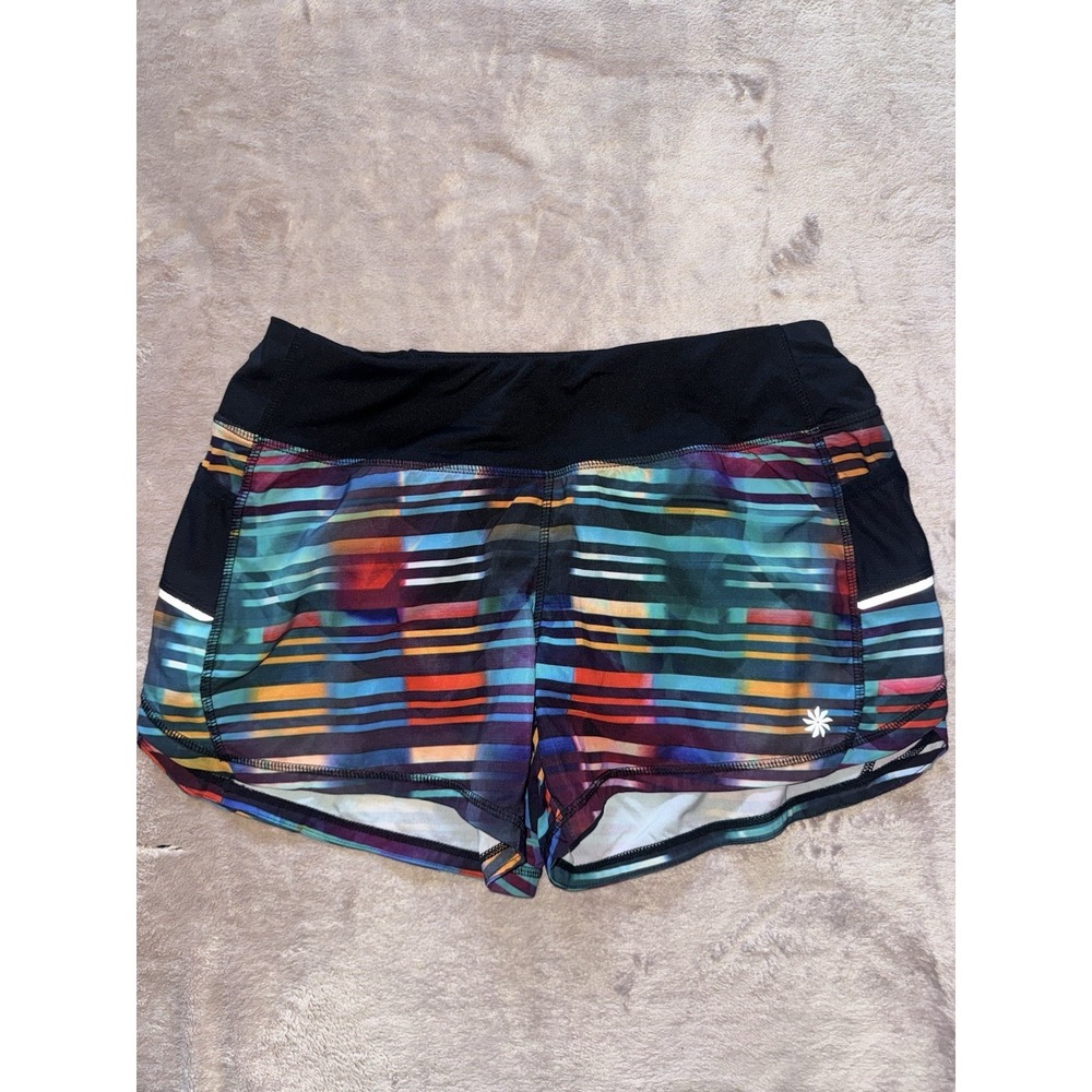 Athleta Women's Workout Shorts Lined Bright Colorful Active Stash Pocket Size‎ S